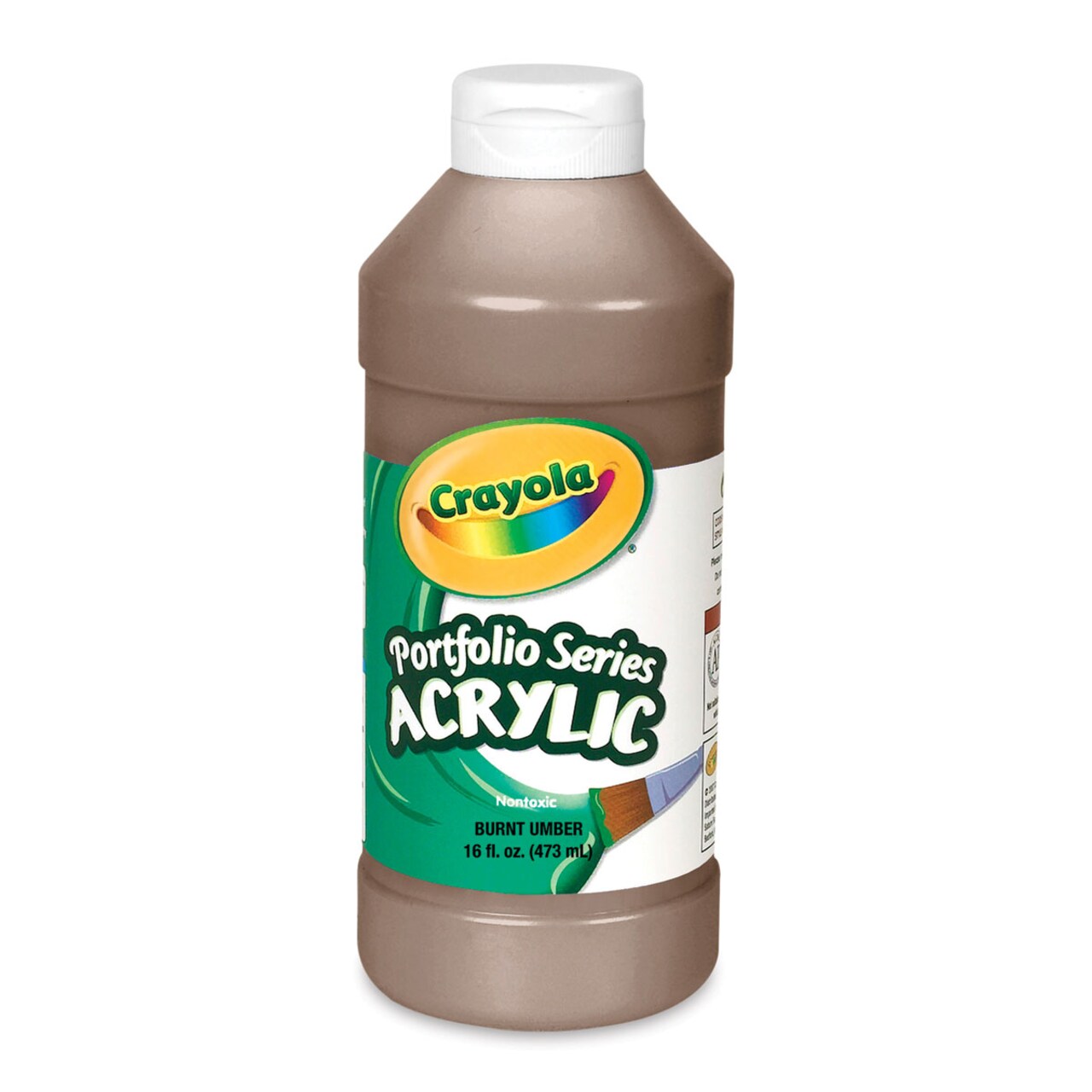Crayola Portfolio Series Acrylics - Burnt Umber, 16 oz bottle